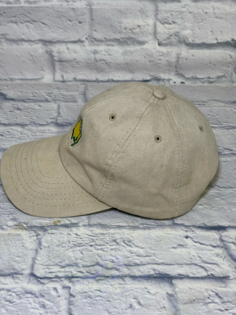 Vintage Masters Golf Hat Adjustable Tan Beige Baseball Cap American Needle Dad